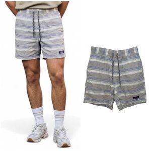Patagonia Striped Hemp/Organic Cotton 6” Baggies Naturals Shorts Small Preppy